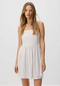 Wzorzysta sukienka mini Reserved biała XQ227-01X
