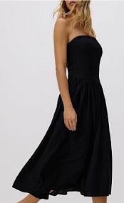 Sukienka z prostym dekoltem Reserved czarna XV459-99X