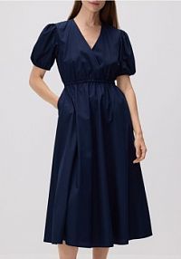 Sukienka z bufkami Reserved granatowa XV460-59X