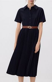 Sukienka z plisowanym dołem Reserved granatowa XV462-59X