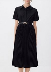 Sukienka z plisowanym dołem Reserved czarna XV462-99X