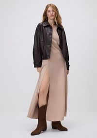 Sukienka midi z wiskozy Reserved beżowa XV488-08X