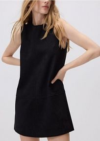 Sukienka mini z imitacji zamszu Reserved czarna XV491-99X