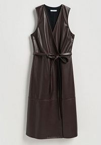 Sukienka z imitacji skóry Reserved brązowa XV496-88X