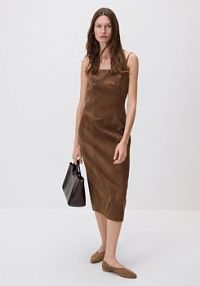 Sukienka z imitacji zamszu Reserved brązowa XV498-88X