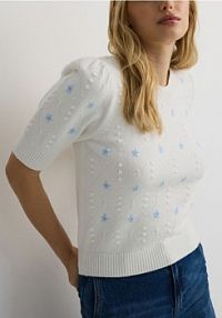 Sweter z ozdobnymi detalami Reserved beżowy damski XV580-02X