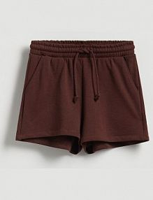 Bawełniane szorty Reserved brązowe damskie YH614-89X