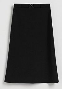 Spódnica midi z paskiem Reserved czarna YS820-99X