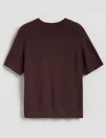 Gładki sweter Reserved brązowy damski YT260-88X