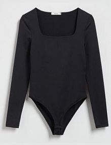 Body z dekoltem karo Reserved czarne ZH839-99X