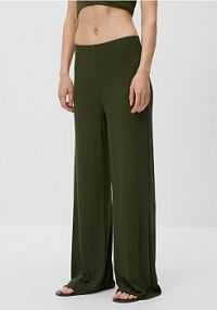 Prążkowane spodnie flare Reserved zielone damskie ZQ708-97X