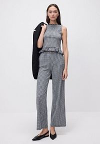 Luźne spodnie w kratę Reserved czarne damskie ZQ710-99X