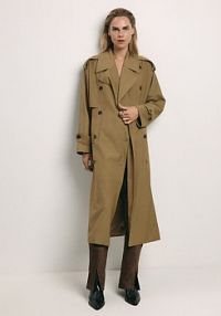 Dwurzędowy trencz Reserved oliwkowy ZR311-91X