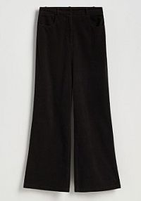 Sztruksowe spodnie flare Reserved brązowe damskie ZR452-89X