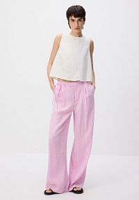 Luźne spodnie z modalem Reserved różowe damskie ZR482-30X