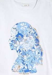 T-shirt z nadrukiem Reserved biały damski ZS475-00C