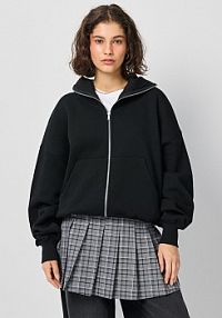 Rozpinana  bluza z kapturem kominiarką  House czarna damska 125GB-99X