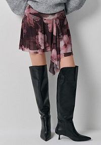 Spódnico-spodenki z kwiatowym wzorem falbankami House brązowe 139GV-89P