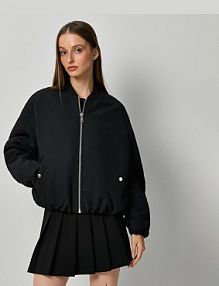 Kurtka bomber z efektem bombki House czarna 163HR-99X