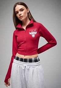 Rozpinana bluza ze stójką Chicago Bulls  House czerwona damska 277GO-33X