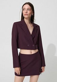 Gładkie spódnico-spodenki z delikatnym rozcięciem czekoladowe House brązowe 300GE-93X