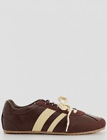 Sneakersy z imitacji skóry z podwójnymi sznurówkami House brązowe damskie 333HB-88X