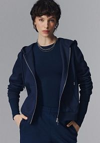 Rozpinana  bluza z kapturem House granatowa damska 350GE-59X