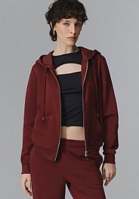 Rozpinana bordowa bluza z kapturem House brązowa damska 350GE-83X