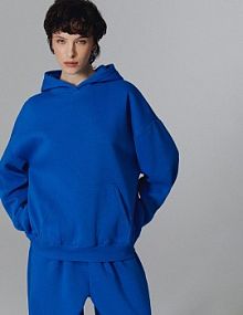 Kobaltowa bluza z kapturem loose fit House niebieska damska 354GE-55X