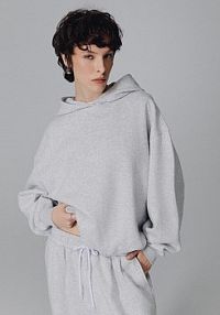 Jasno bluza bombka z kapturem House szara damska 356GE-09M