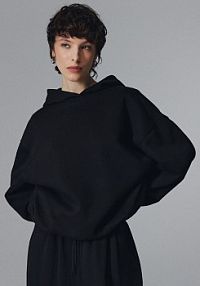 Bluza bombka z kapturem House czarna damska 356GE-99X