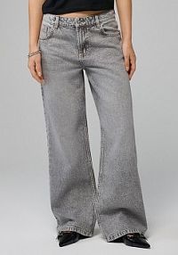 Jasno jeansy baggy straight fit House szare damskie 368GE-09J