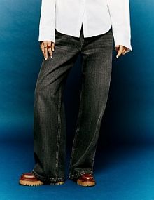 Grafitowe jeansy baggy straight fit House szare damskie 368GE-90J