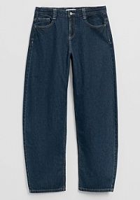 Granatowe jeansy barrel fit z niskim stanem House niebieskie damskie 385GE-95J