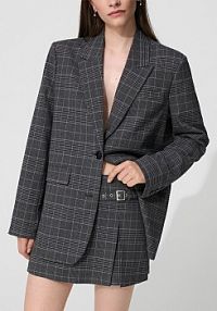 Szare spódnico-spodenki w kratkę z klamrą House 398GE-MC1