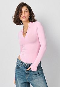 Jasnorózowe body ULTRAFLEX z długim rękawem House różowe 430HH-30X