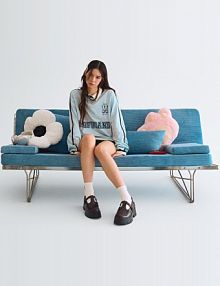 Koszulka mofusand z długim rękawem i nadrukiem Bershka niebieska damska