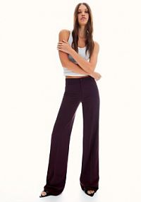 Spodnie wide leg Bershka czerwone damskie