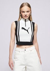 Kamizelka Puma czarna damska Bezrękawnik Future..archive Half-Zip Knitted Tank
