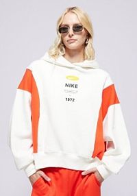 Bluza z kapturem Nike beżowa damska W Nsw Phnx Flc Remix Oos Hdy