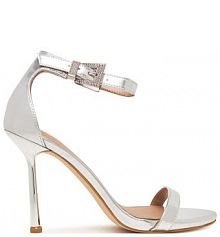 Sandały na obcasie Guess srebrne