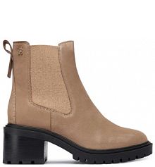 Botki na obcasie Tommy Hilfiger beżowe