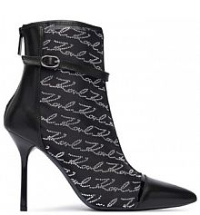 Botki na obcasie KARL LAGERFELD czarne