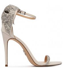 Sandały na obcasie Steve Madden beżowe