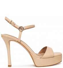 Sandały na obcasie Guess beżowe