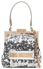 Torebka wieczorowa LOVE MOSCHINO srebrna