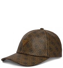 Czapka z daszkiem Guess brązowa damska