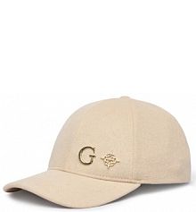 Czapka z daszkiem Guess beżowa damska