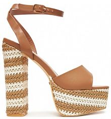 Sandały na obcasie DeeZee brązowe