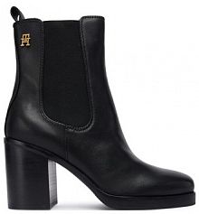 Botki na obcasie Tommy Hilfiger czarne
